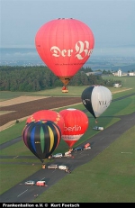 Ballonfahrt mit mehreren Ballonen vom Flugplatz Burg Feuerstein