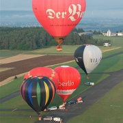 Ballonfahrt mit mehreren Ballonen vom Flugplatz Burg Feuerstein