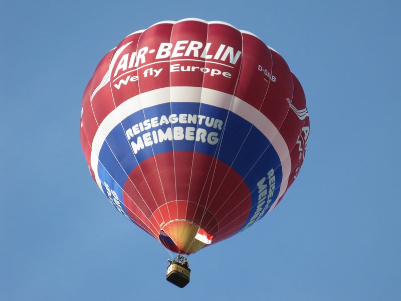 Heißlufballon von Air-Berlin und der Reiseagentur Meimberg
