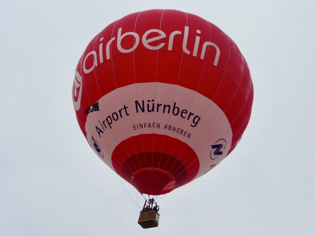 Heißlufballon von Air-Berlin und dem Airport Nürnberg