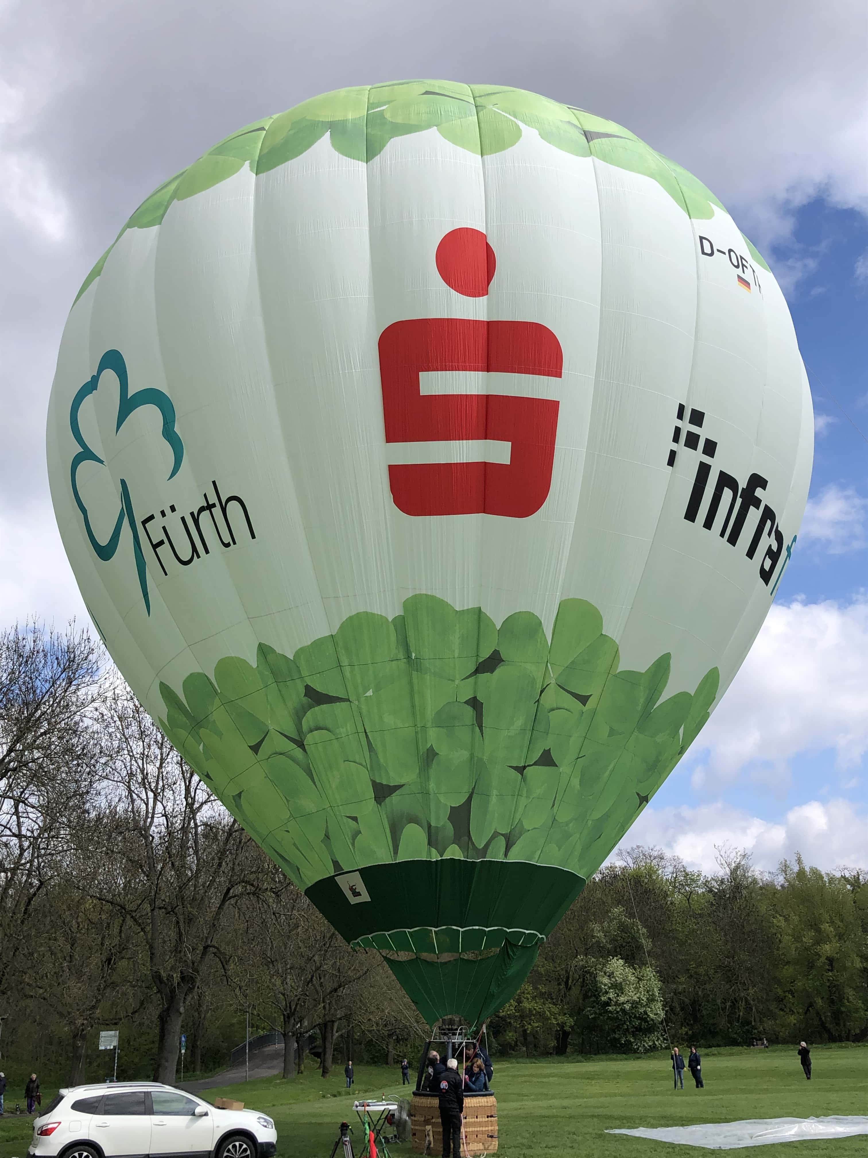 Heißluftballon der Stadt Fürth, der Infra Fürth und der Sparkasse Fürth